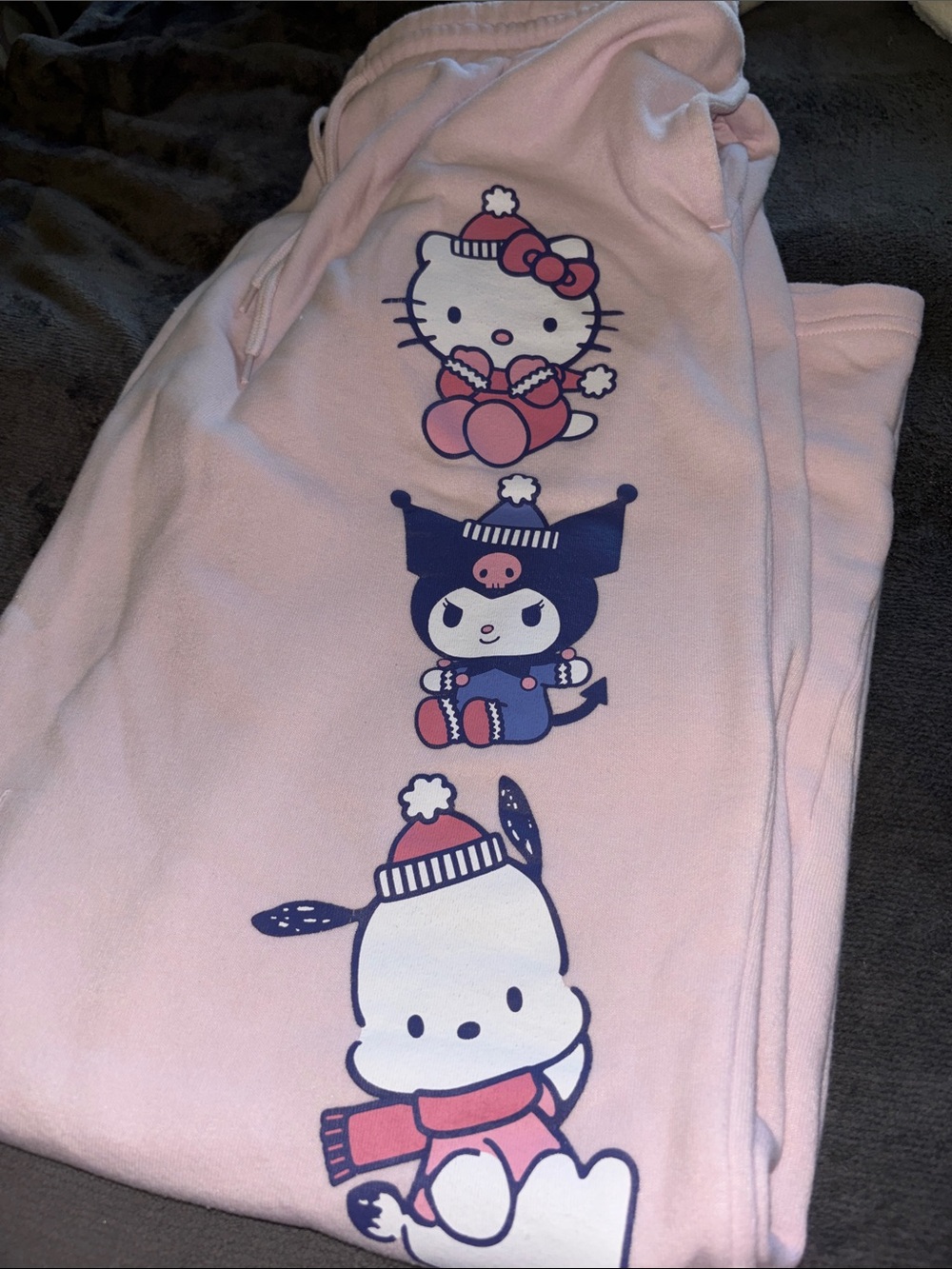 Hello Kitty Pink and Navy Kids One-Piece Footie Pajamas